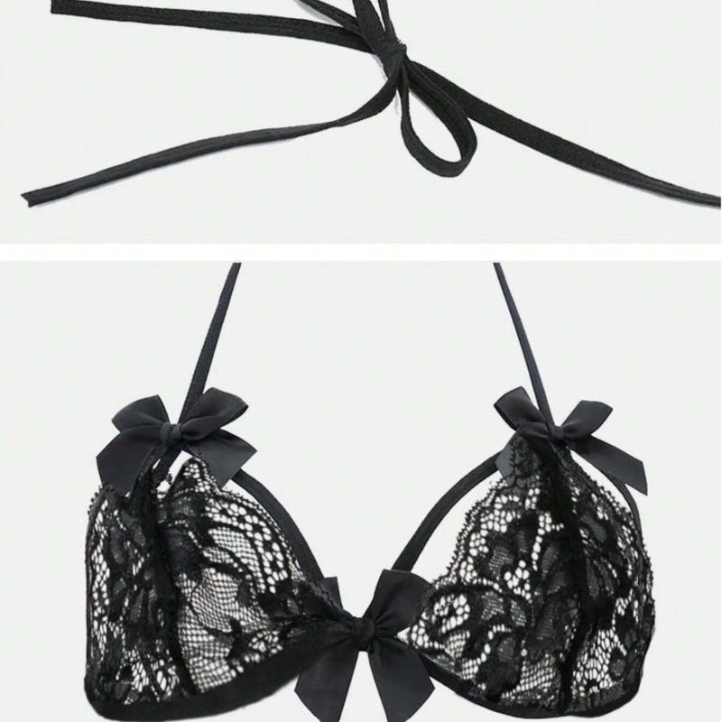 Sheer Lace Bra and Panties Bikini Sleepwear Underwear Set for Women - Lady, Womenswear